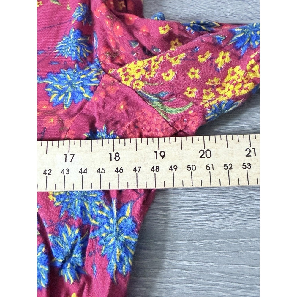 Maeve Anthropologie Blouse Womens M Pink Floral Boho Viscose Button Peasant Top - Picture 11 of 13
